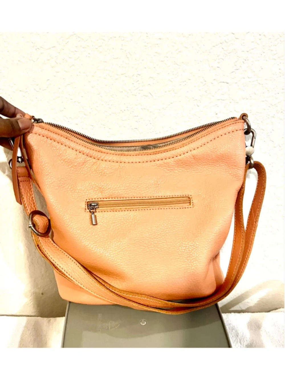 The Sak Jasmine orange leather hobo crossbody bag